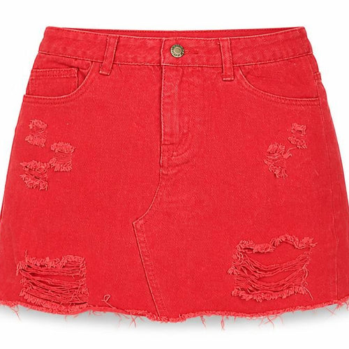 TOP TRENDS Womens Red  Cotton A-Line Skirt Size 10