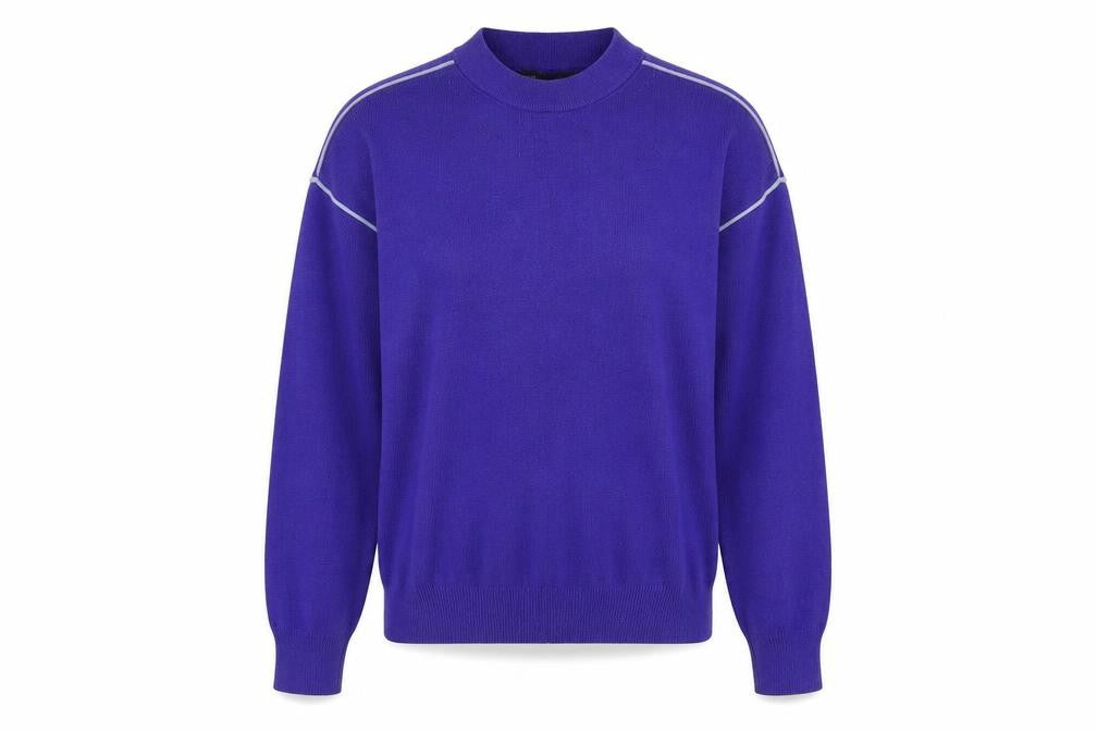 Front view of Marks & Spencer women’s purple mock neck viscose jumper, size S