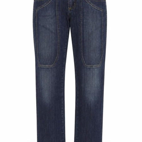Jeckerson Womens Blue  Cotton Straight Jeans Size 28 in L34 in Regular Button
