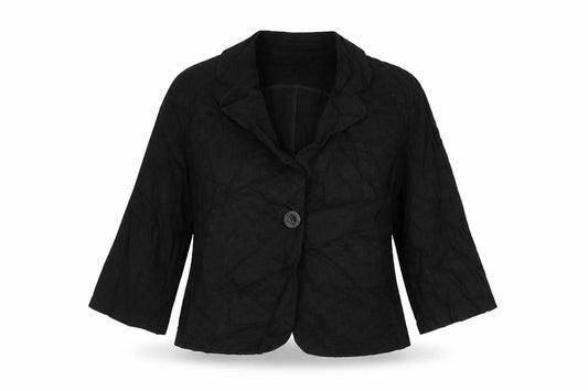 Front view of Wallis women’s black jacket blazer, size UK 16, button