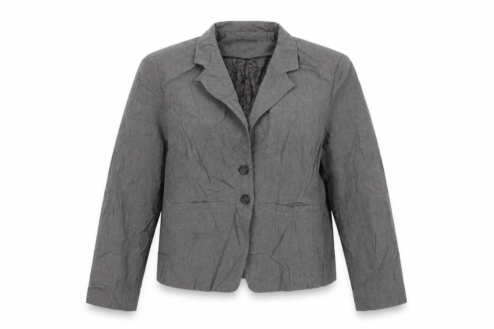 Front view of George women’s grey jacket blazer, size UK 18, button