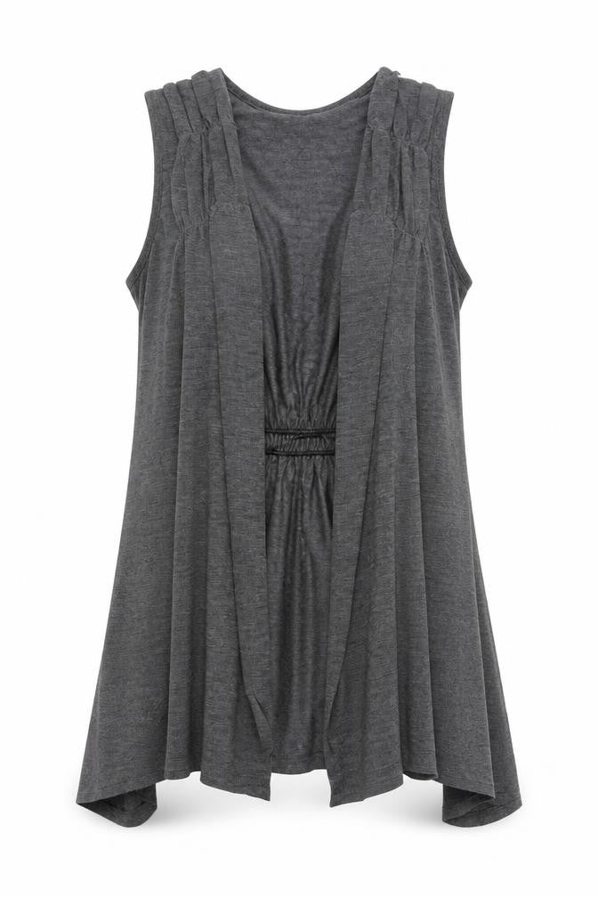 Soon Womens Grey V-Neck  Polyester Cape Jumper Size 16   - Waistcoat Style