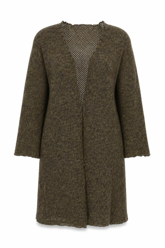 Imagination Womens Green V-Neck  Acrylic Cardigan Jumper Size L
