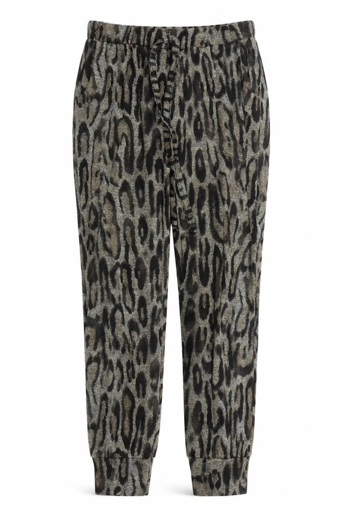 New Look Womens Beige Animal Print Polyester Sweatpants Trousers Size L L29 in Regular Drawstring