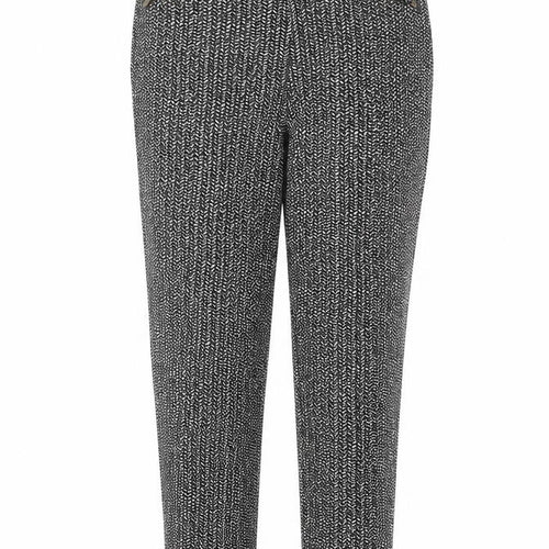 Phase Eight Womens Black Geometric Viscose Trousers  Size 8 L27 in Regular Zip