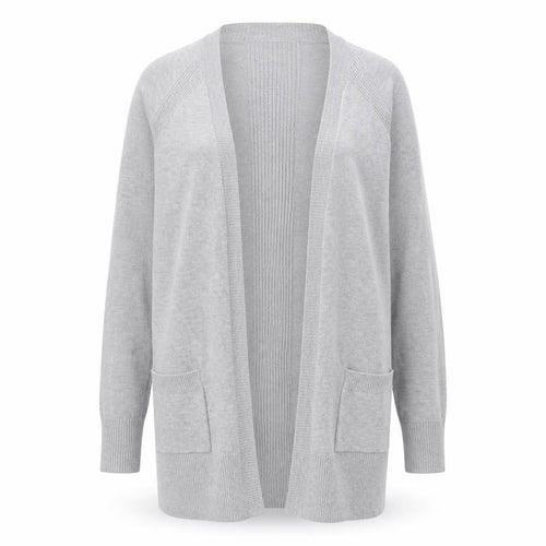 F&F Womens Grey V-Neck  Nylon Cardigan Jumper Size 8