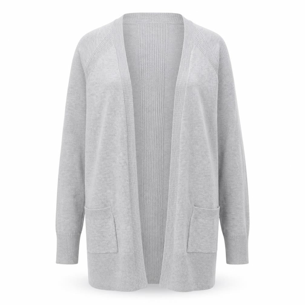 F&F Womens Grey V-Neck  Nylon Cardigan Jumper Size 8