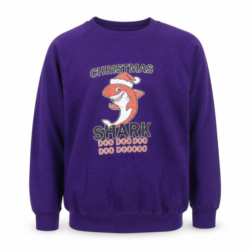Russel Mens Purple  Cotton Pullover Sweatshirt Size L   - Christmas Jumper