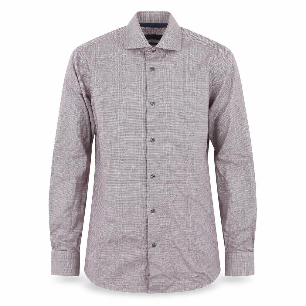 Front view of Next men’s purple cotton button-up, size 37, collared