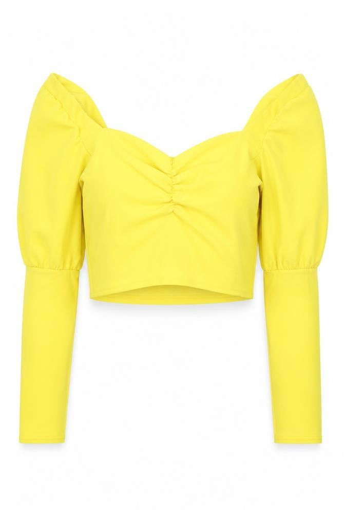 In the Style Womens Yellow  Polyester Basic Blouse Size 6 Square Neck