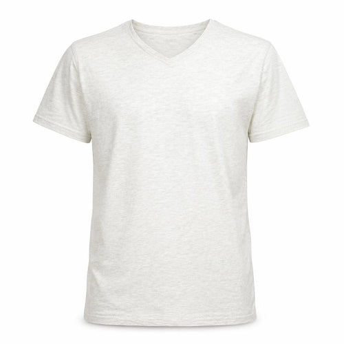 AW85 Mens Grey  Cotton  T-Shirt Size S V-Neck