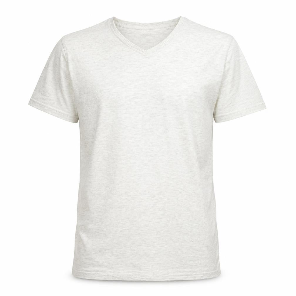 AW85 Mens Grey  Cotton  T-Shirt Size S V-Neck