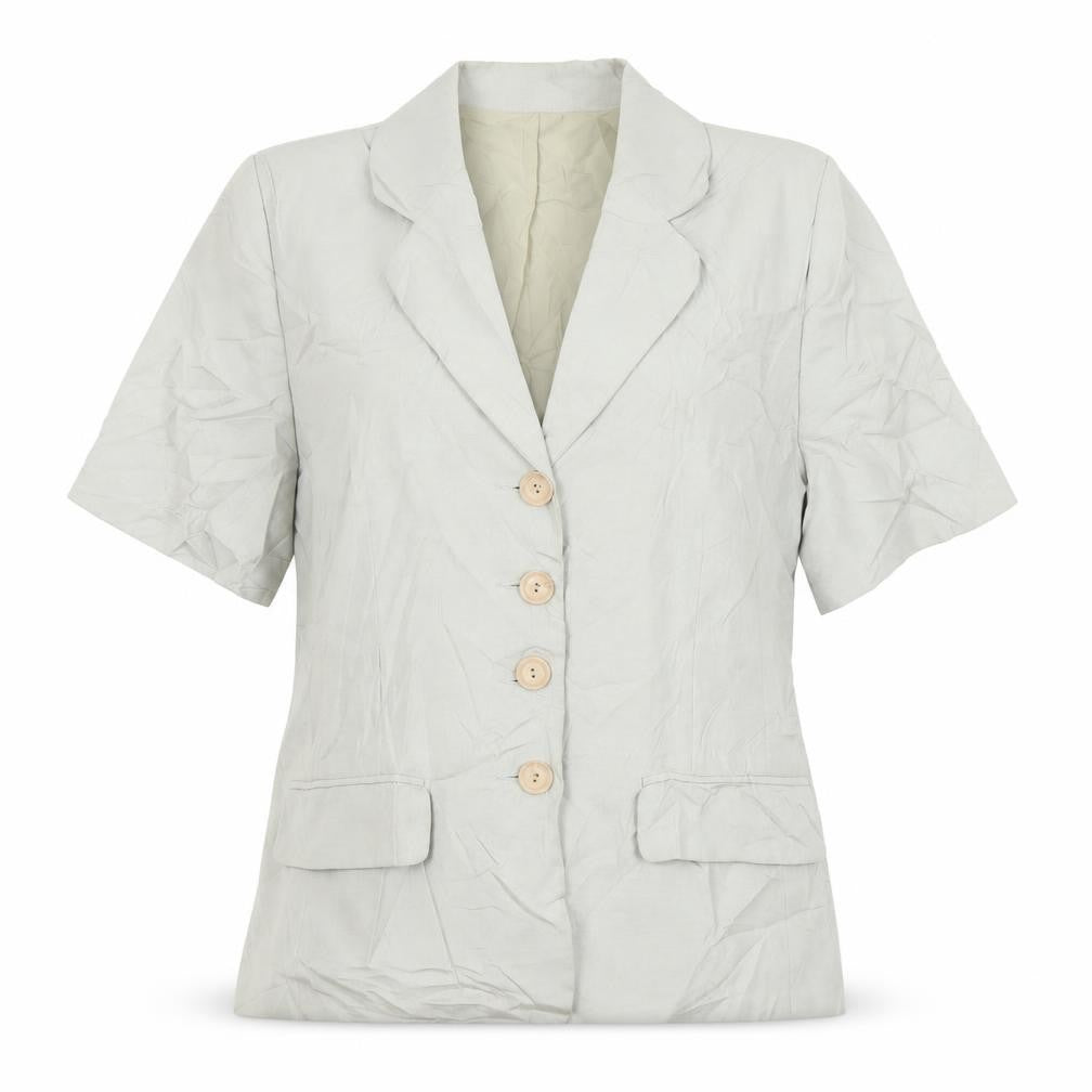 Front view of Klass women’s green jacket blazer, size UK 10, button