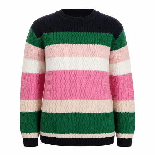 Dorothy Perkins Womens Multicoloured Round Neck Striped Acrylic Pullover Jumper Size 10