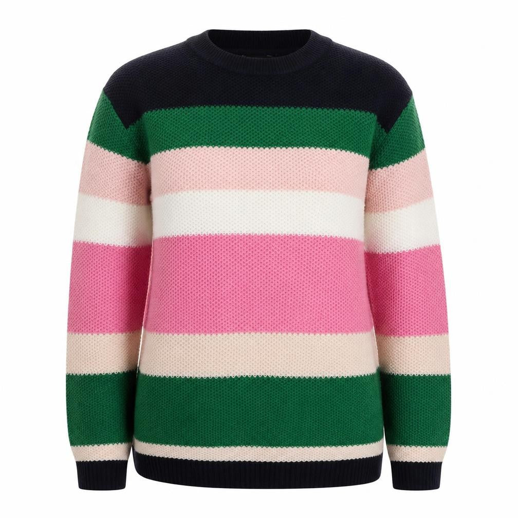 Dorothy Perkins Womens Multicoloured Round Neck Striped Acrylic Pullover Jumper Size 10