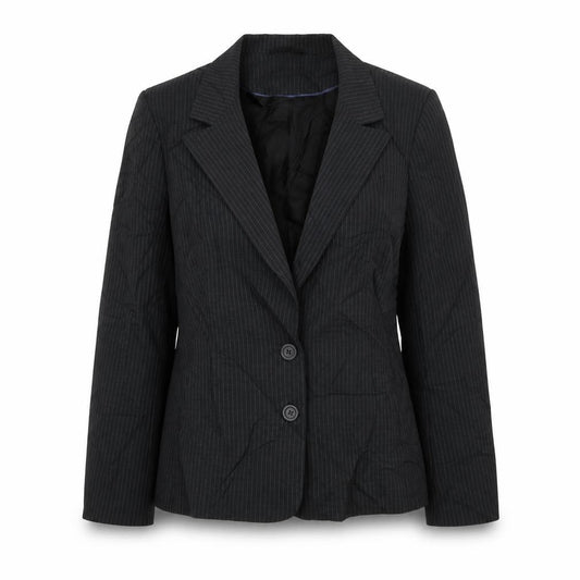 Front view of George women’s black striped polyester jacket suit jacket, size UK 14