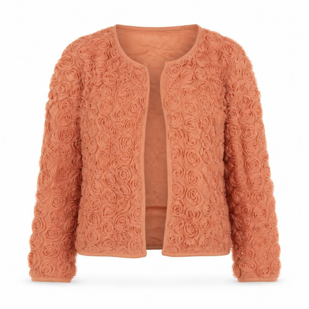 Front view of Atmosphere women’s orange polyester jacket blazer, size UK 10