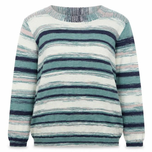 RJR.John Rocha Womens Multicoloured Boat Neck Striped Viscose Pullover Jumper Size 14
