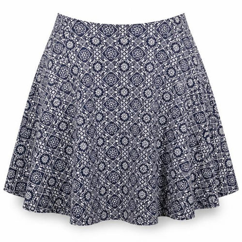 George Womens Blue Floral Viscose Flare Skirt Size 10   Zip