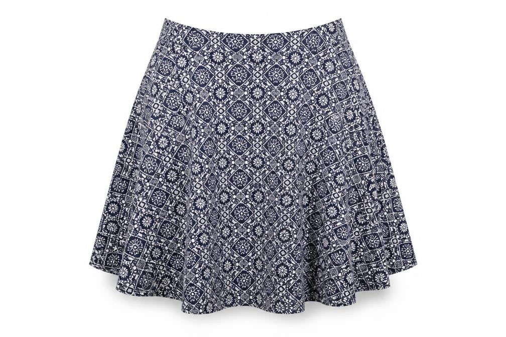 George Womens Blue Floral Viscose Flare Skirt Size 10   Zip