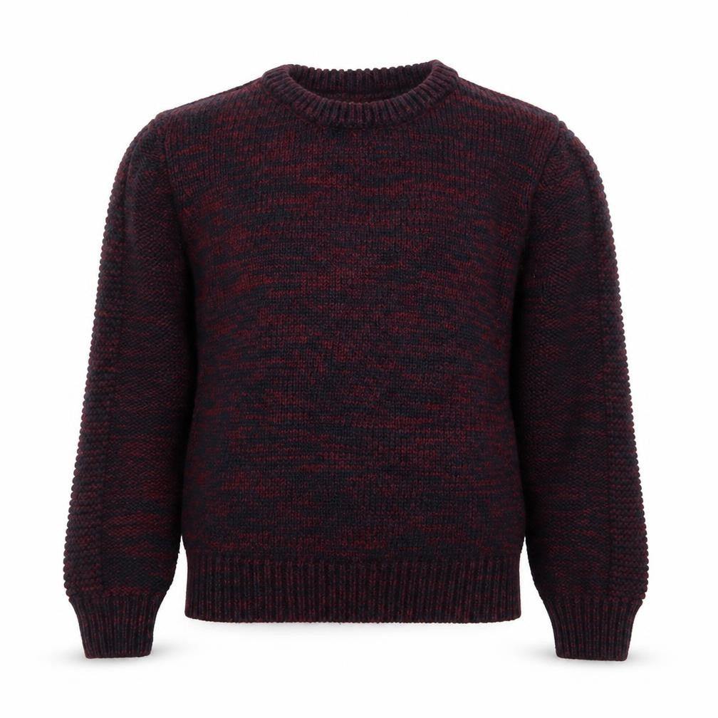 Front view of Matalan boys’ red crew neck acrylic jumper, size 10, years pullover