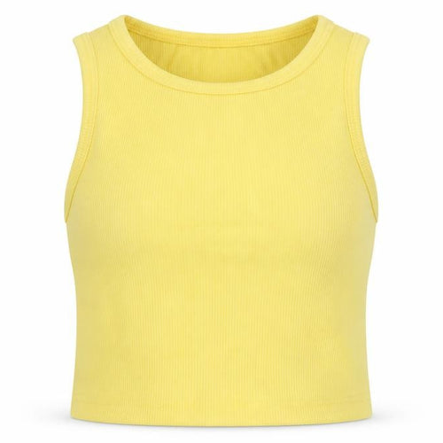 Baily Rose Womens Yellow  Polyester Cropped Tank Size S Round Neck