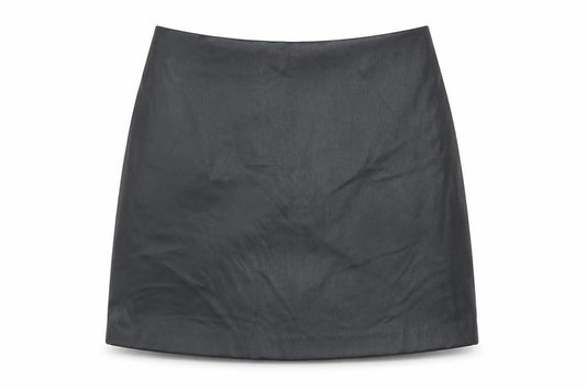 Front view of Monki women’s black polyester maxi skirt, size UK 8, zip