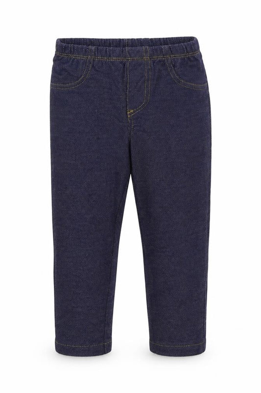 Front view of Carters girls’ blue cotton jogger jeans, size 24, months