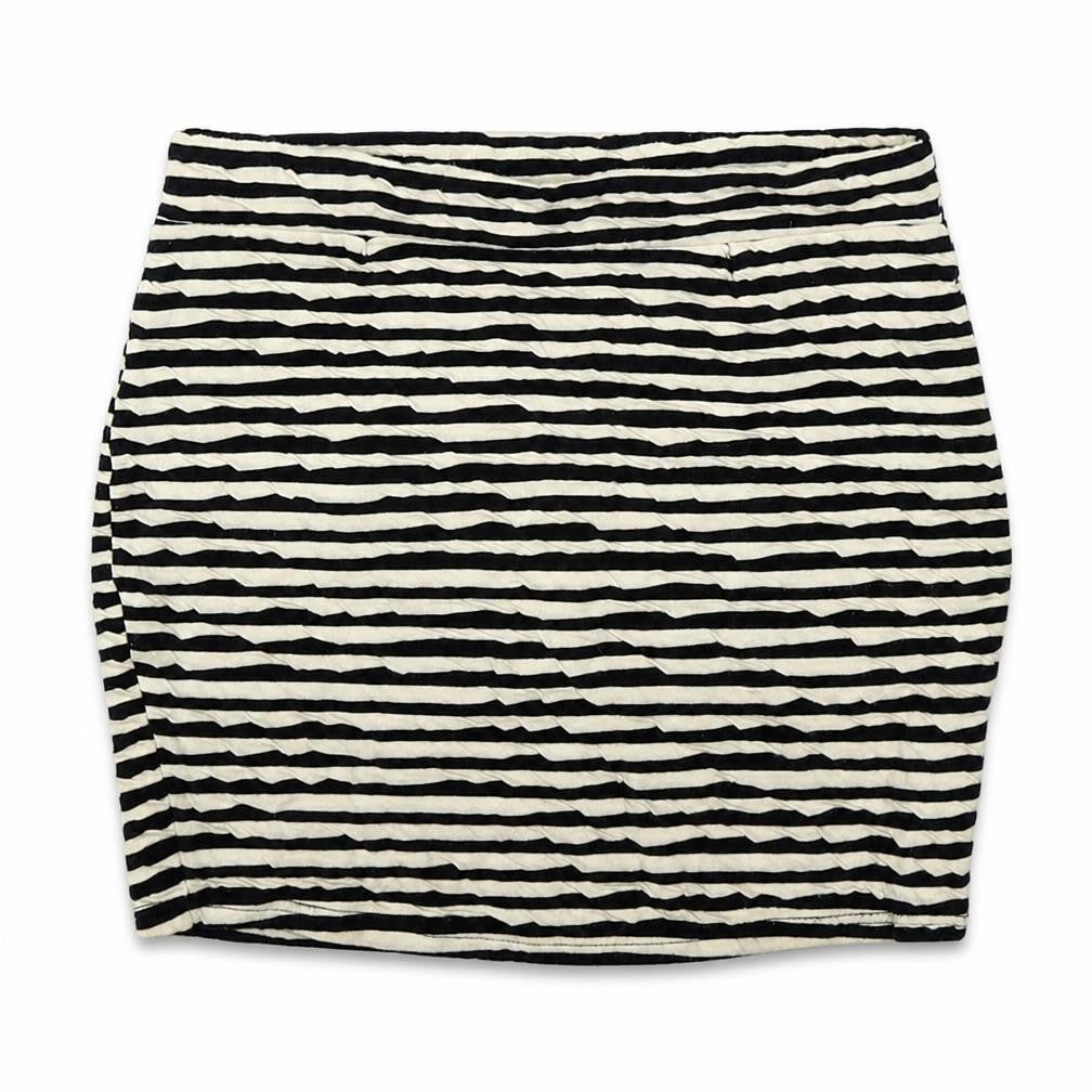Silence + Noise Womens White Striped Cotton Mini Skirt Size S  Regular