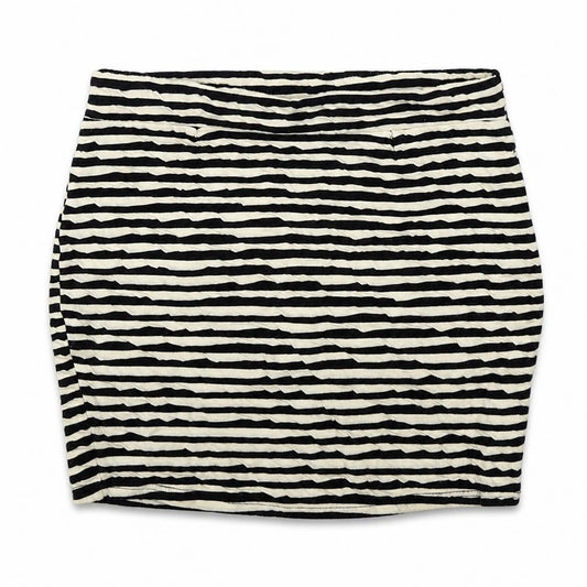 Silence + Noise Womens White Striped Cotton Mini Skirt Size S  Regular