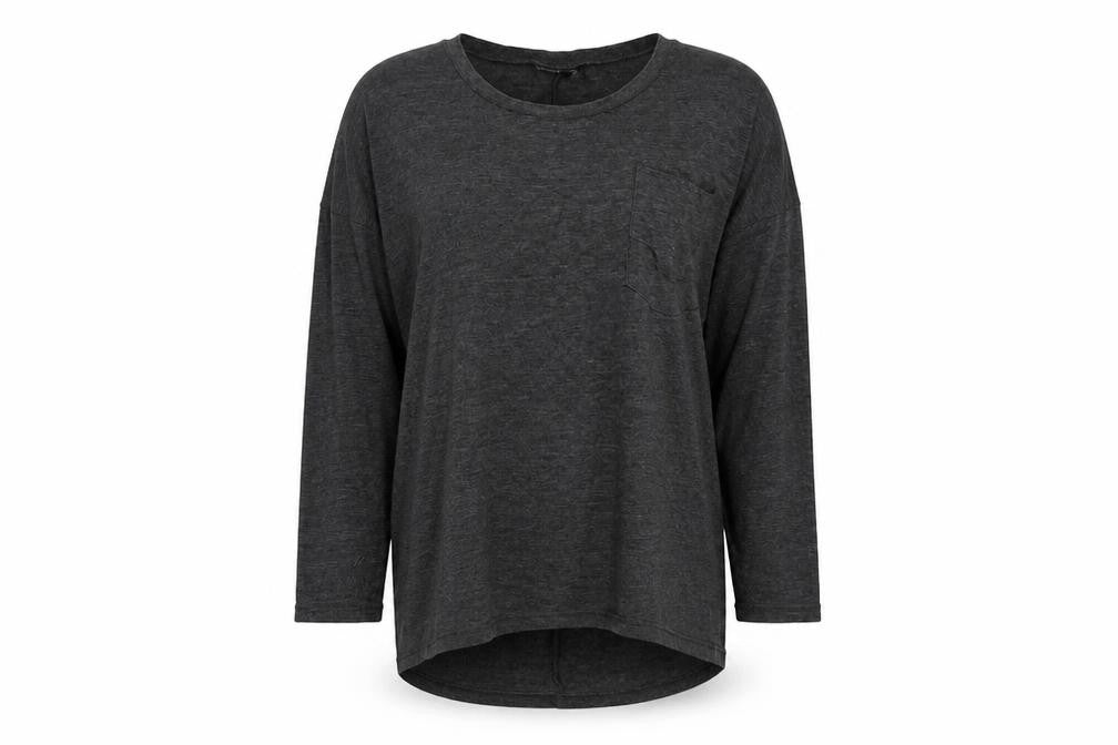 Front view of Topshop women’s grey cotton basic t-shirt, size UK 8, round neck