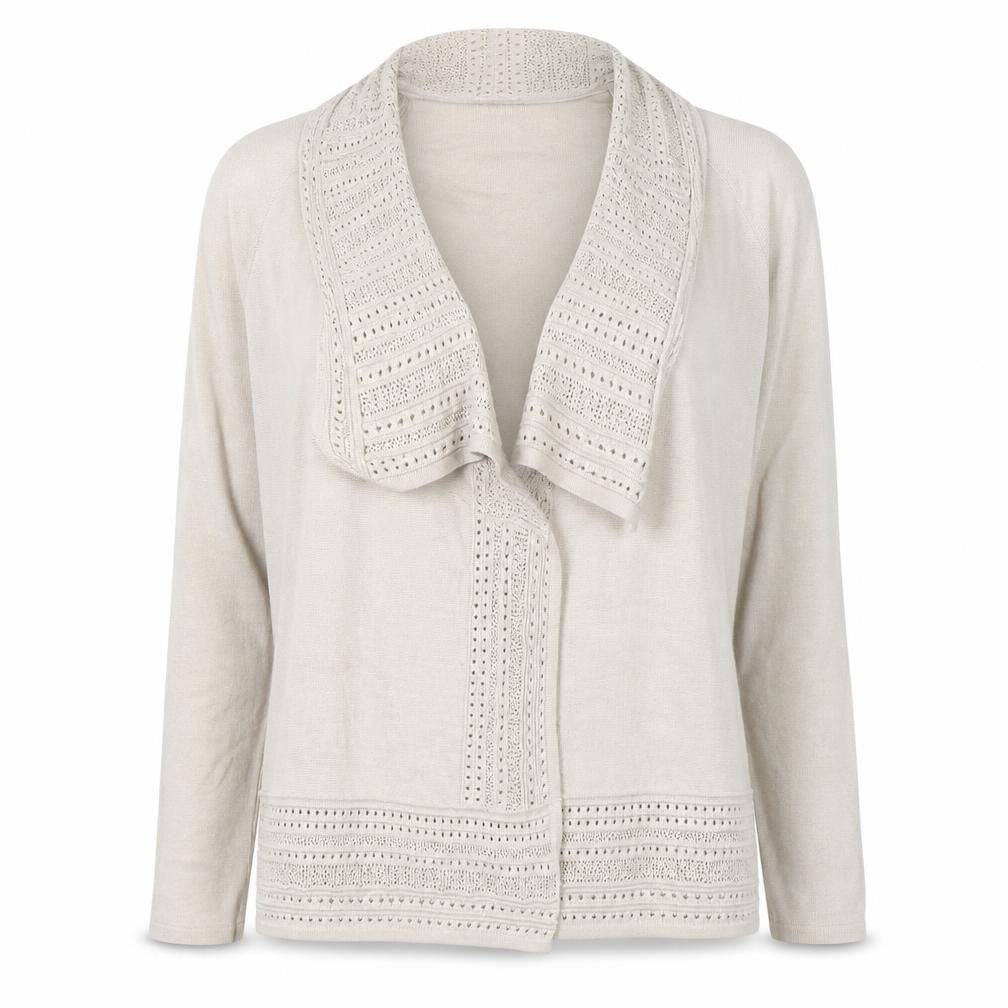TU Womens Beige V-Neck  Cotton Cardigan Jumper Size M