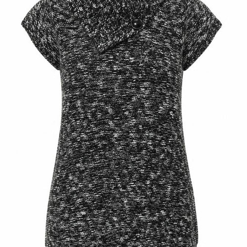 Papaya Womens Black Roll Neck  Cotton Tunic Jumper Size 12