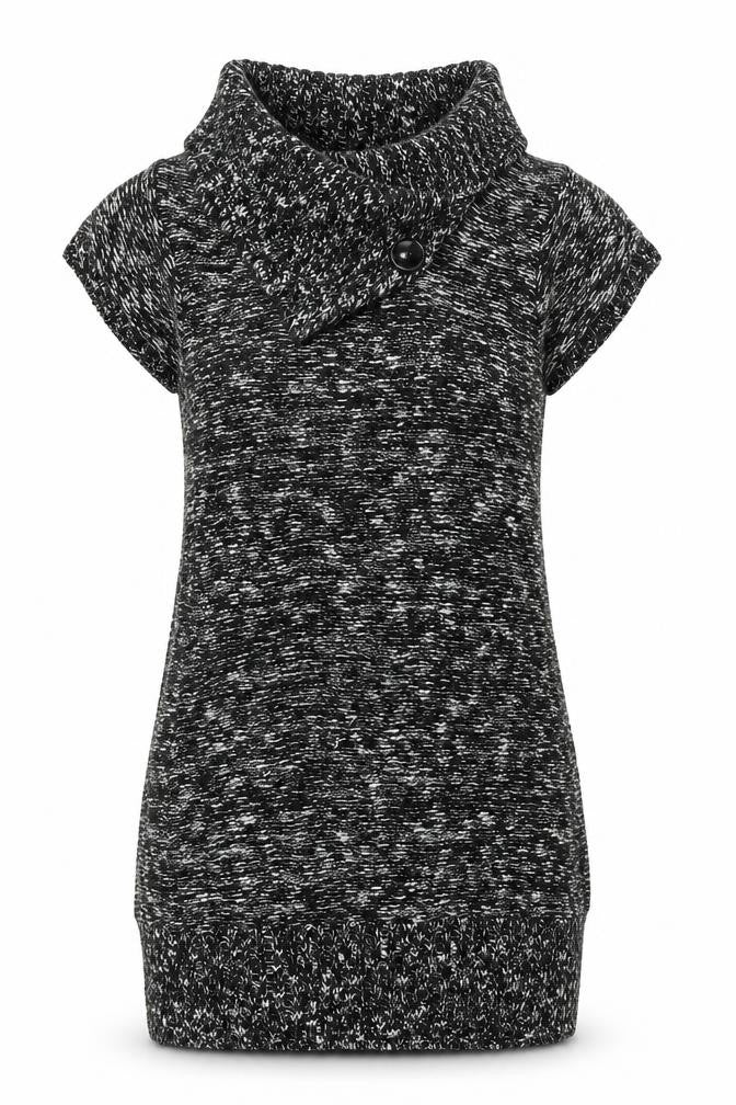 Papaya Womens Black Roll Neck  Cotton Tunic Jumper Size 12