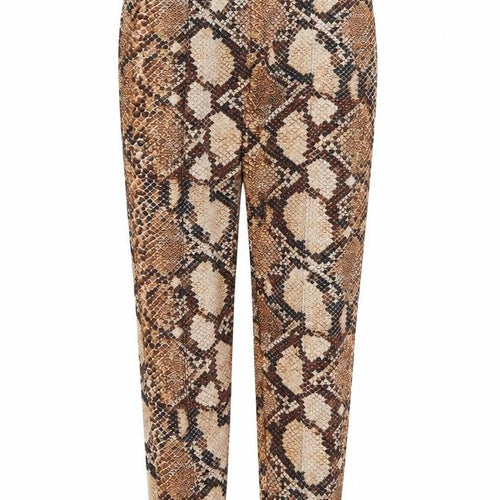 Missguided Womens Brown Animal Print Polyester Trousers  Size XS L27 in Regular