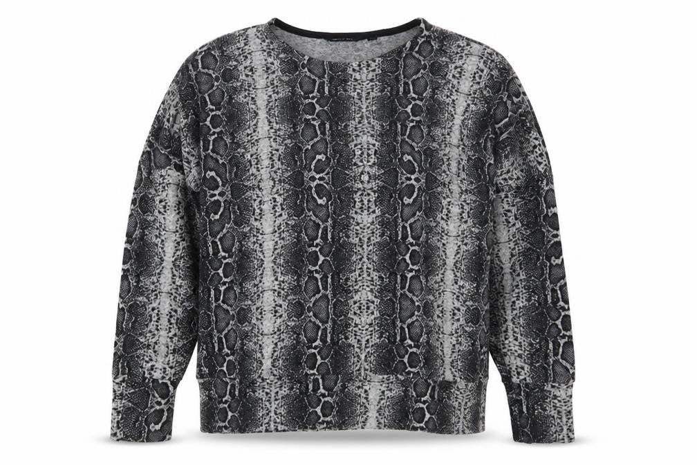 Dorothy Perkins Womens Grey Round Neck Animal Print Viscose Pullover Jumper Size 12