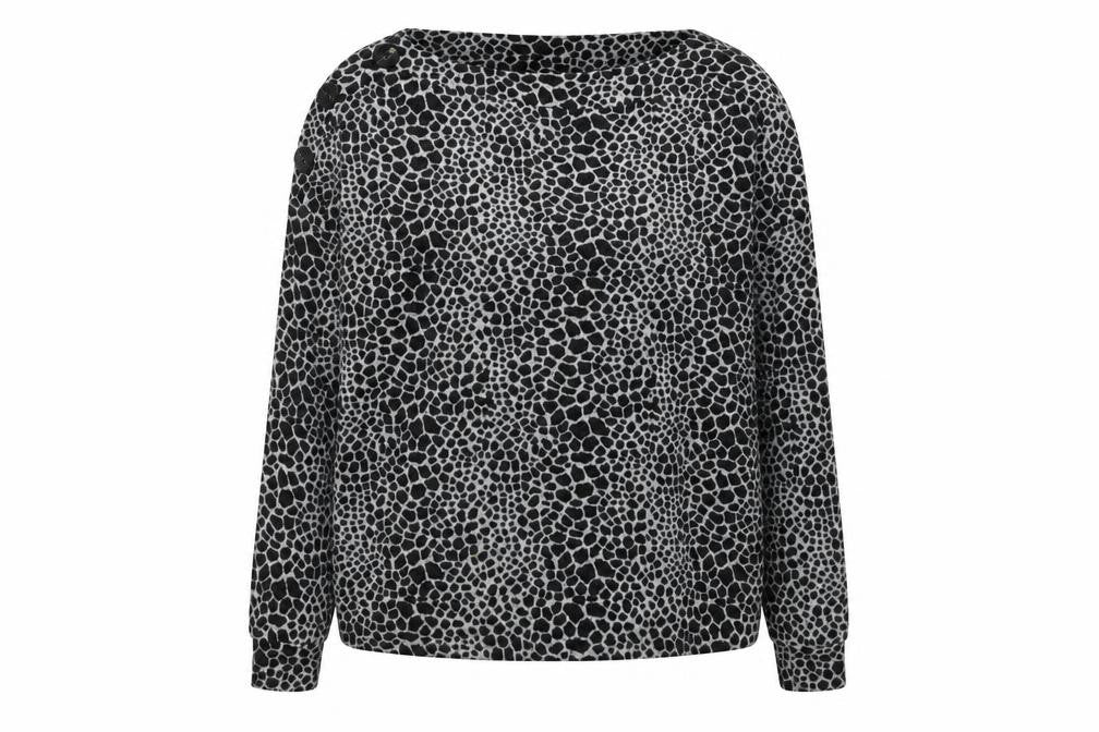 Dorothy Perkins Womens Black Round Neck Animal Print Polyester Pullover Jumper Size 14