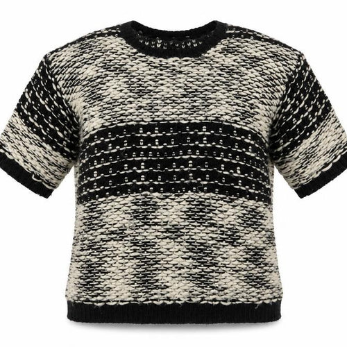 Dorothy Perkins Womens Black Crew Neck Striped Acrylic Pullover Jumper Size 14