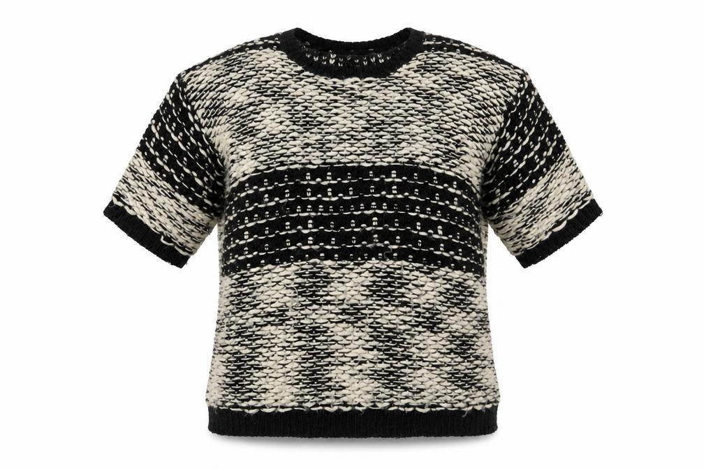 Dorothy Perkins Womens Black Crew Neck Striped Acrylic Pullover Jumper Size 14