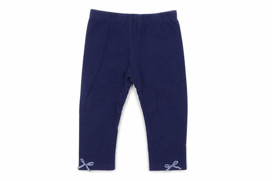 Front view of Baby Town Baby Blue Cotton Jogger Leggings, size 12-18, Months
