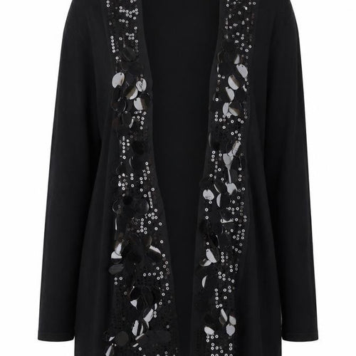 JAC Womens Black V-Neck  Rayon Cardigan Jumper Size 12