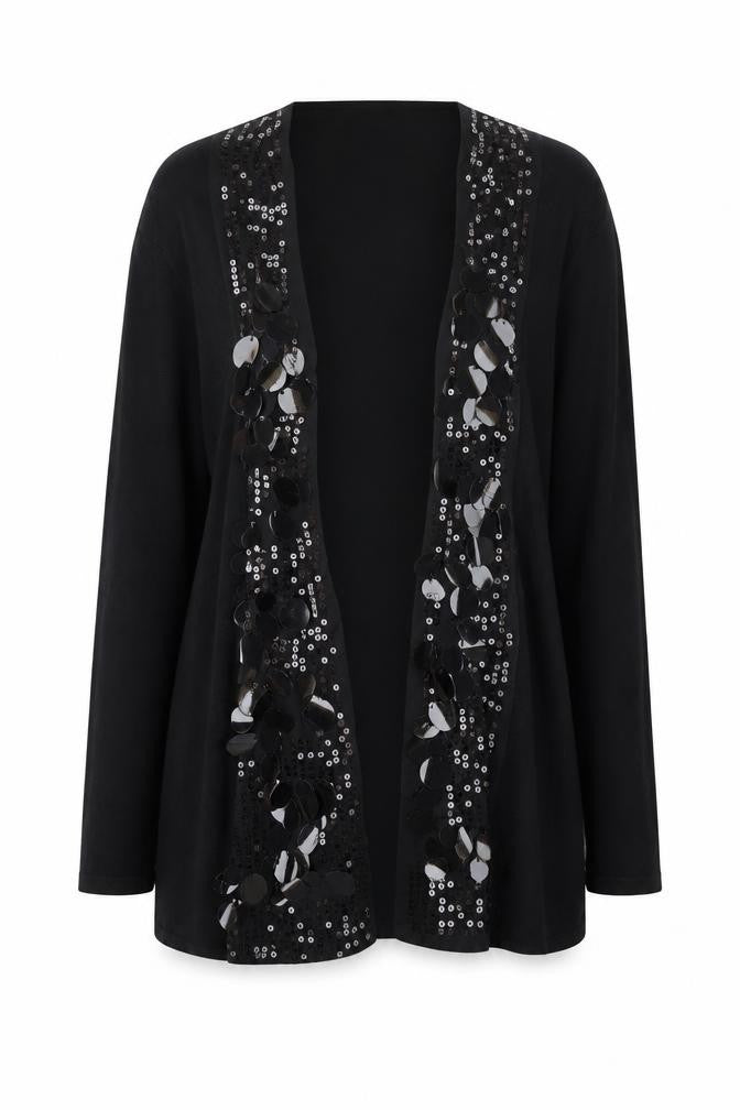 JAC Womens Black V-Neck  Rayon Cardigan Jumper Size 12