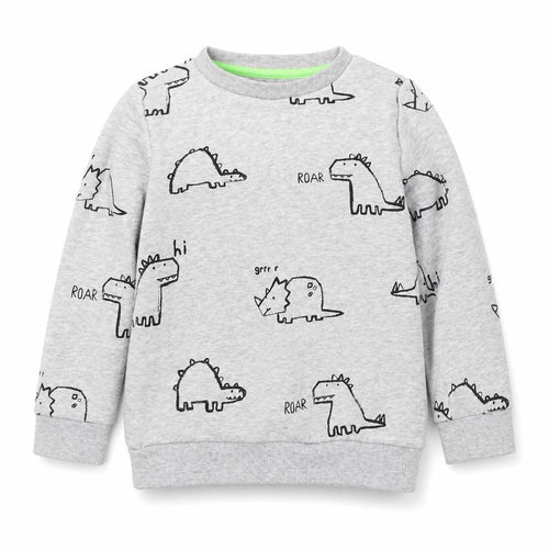 F&F Girls Grey Geometric Cotton Pullover Sweatshirt Size 6-7 Years