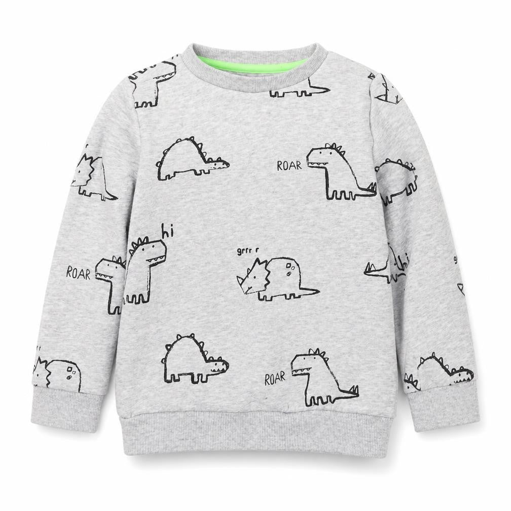 F&F Girls Grey Geometric Cotton Pullover Sweatshirt Size 6-7 Years