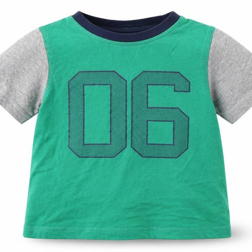 George Boys Green  Cotton Basic T-Shirt Size 3-4 Years Round Neck