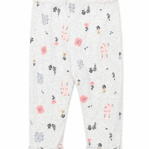 F&F Baby Baby Grey Geometric Cotton Jogger Trousers Size 3-6 Months