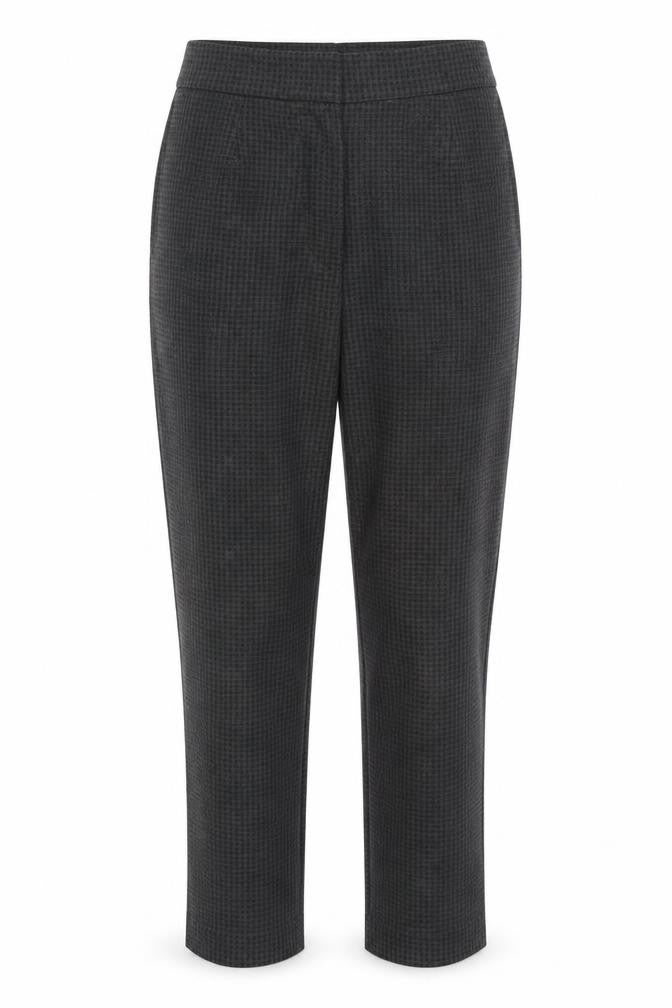 Marks and Spencer Womens Grey Houndstooth Viscose Trousers  Size 10 L26 in Regular