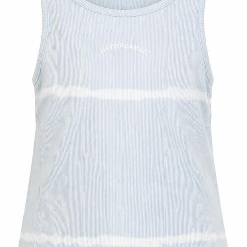 Primark Girls Blue  Cotton Basic Tank Size 7-8 Years Round Neck  - Day dreamer