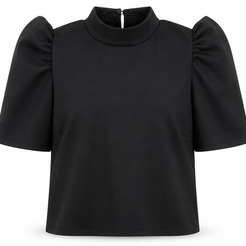 Pieces Womens Black  Viscose Jersey T-Shirt Size M Mock Neck