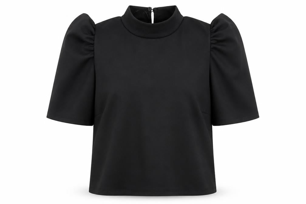 Pieces Womens Black  Viscose Jersey T-Shirt Size M Mock Neck